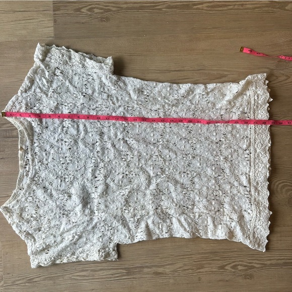 JOIE a la plage Balton Lace Tunic in Off White size XS swim cover up crochet - Picture 7 of 9